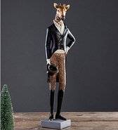 BaykaDecor - Uniek Britse Stijl Ruiter Giraffe Gentleman - Woondecoratie - Vintage Slaapkamerdecoratie - Cadeau - Stijlvol - 41 cm