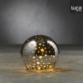 Luca Lighting Deco Bal Ster Met Verlichting - H11 x Ø12 cm - Glas - Zilver