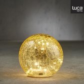 Luca Lighting Deco Bal Met Verlichting - H14 x Ø15 cm - Glas - Goud
