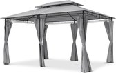 Luxe Prieel Vernazza Grijs + LED-verlichting + Schaduwdoeken