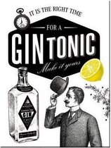 Gin Tonic. Koelkastmagneet 8 cm x 6 cm.