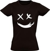 Smiley Paint Dames t-shirt | clown | lach | graffiti | cadeau | Zwart
