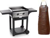 Princess – bbq – gas bbq – inclusief - bbq schort – bruin-zwart creme – bbq schort mannen – 100% premium leder