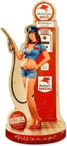 Gas Pump Girl Fill'er up Zwaar Metalen Bord 66 x 26,5 cm