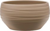 Pot Groove Bowl Monaco GreyBeige 24x11 cm beige ronde bloempot voor binnen