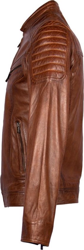 Veste homme en cuir Cognac - Carlo Sacchi Ryan Tan - 100% cuir véritable - 50