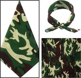 Fako Fashion® - Bandana - Hoofddoek - Mondbescherming - Zakdoek - Sjaal - Camouflage - Groen