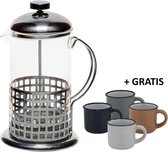 LUNAI | Cafetiére - French Press 350ml | +GRATIS! 4 Aardewerk Espresse kopjes