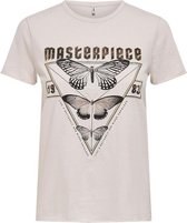Only T-shirt Onllucy Life Reg S/s Butterfly Top 15235743 Pumice Stone/masterpiece Dames Maat - L