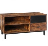 MIRA Home - TV tafel - Tv meubel - Industrieel - Hout/Metaal - Bruin/Zwart - 110x40x55