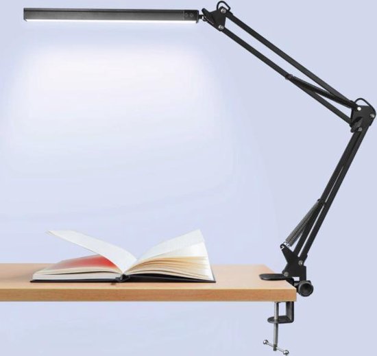 Led lampe de bureau à pince, usb alimenté flexible lampe de lecture à pince  pliable réglable lumière douce protection des yeux avec 3 modes