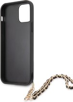 Guess Saffiano Backcover met Koord - Apple iPhone 12 Pro Max (6.7") - Zwart