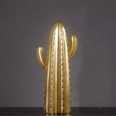 BaykaDecor - Keramiek Cactus Beeld - Vensterbank - Woondecoratie - Slaapkamer Decoratie - Cadeau - Stijl Ornament - Goud - 27 cm