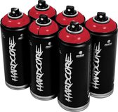 MTN Hardcore Madrid Red - rode spuitverf - 6 stuks - 400ml hoge druk en glossy afwerking