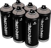 MTN Hardcore Nazgul Grey - grijze spuitverf - 6 stuks - 400ml hoge druk en glossy afwerking