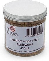 Ziva houtmot wood chips Appel Applewood 450ml - Rooksnippers - rookchips - rookhout - rookoven - barbecue - BBQ Wood smoking chips - Sterke rooksmaak - Strong smoke flavour - Rookmot Hout voor rookgenerator -  Rookmeel - Wood for Cold Smoke Generator