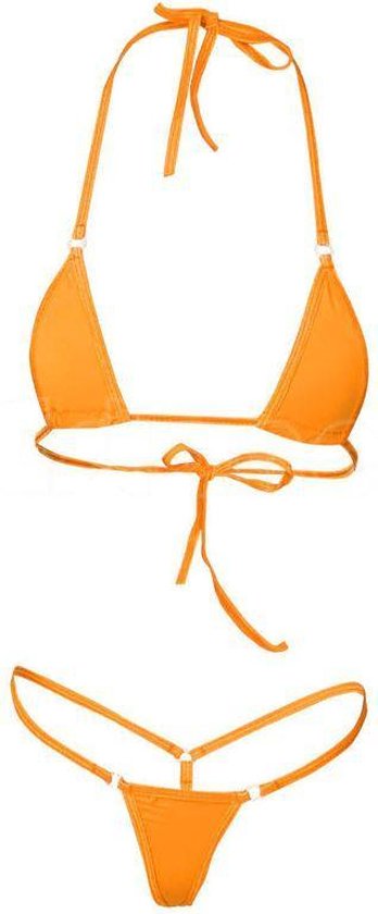 New Age Devi - Micro Bikini - String - Haut Halter Nu - Oranje