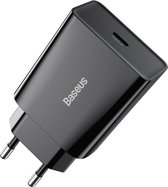 Baseus Speed Mini Oplader USB C zwart - 20W - compact design - snellader - PD Power Delivery 3.0