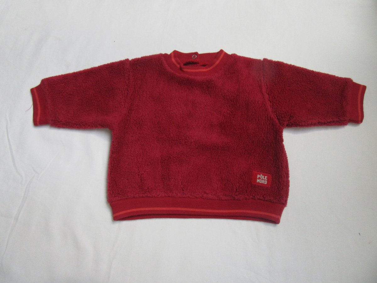 petit bateau , unie, trui , s.shirt , teddy , rood , 6 maand 67