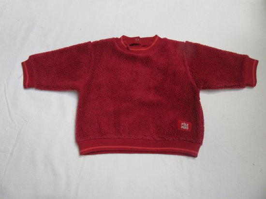 petit bateau , unie, trui ,  s.shirt  , teddy , rood , 6 maand 67