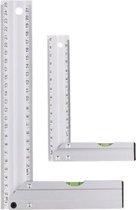 Aluminium winkelhaak - Inclusief waterpas - 2 stuks - 15 en 25 cm lang