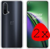 Oneplus Nord CE Hoesje Silicone Case - Oneplus Nord CE Case Transparant Siliconen Hoes - Oneplus Nord CE Hoes Cover - Transparant - 2 Stuks