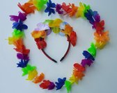 6X HAWAII BLOEMENKRANS EN HAWAII BLOEMENHAARBAND