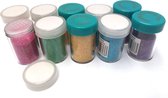 Hobby Rainbow Glitter Pakket - 10 Strooipotjes in 5 kleuren - Totaal ca. 70gram