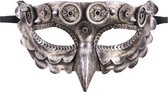 Carnival Toys Half Gezichtsmasker Steampunk Bek Bruin/zilver
