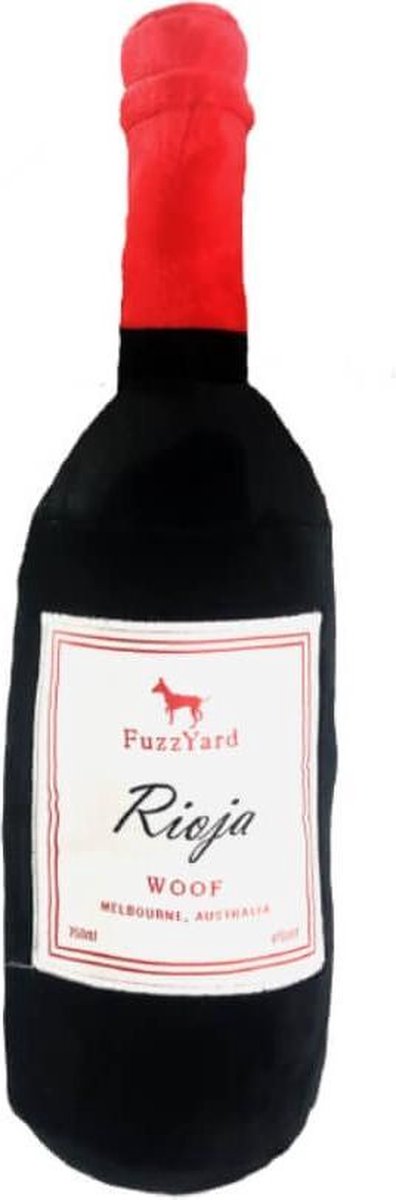 FuzzYard honden speelgoed - Rioja Wine - Pluche speelgoed voor honden - Fles rode wijn