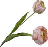 Silk-ka Kunstbloem-Zijden Bloem-Tulp Steel Zijde Roze 59 cm Voordeelaanbod per 2 stuks