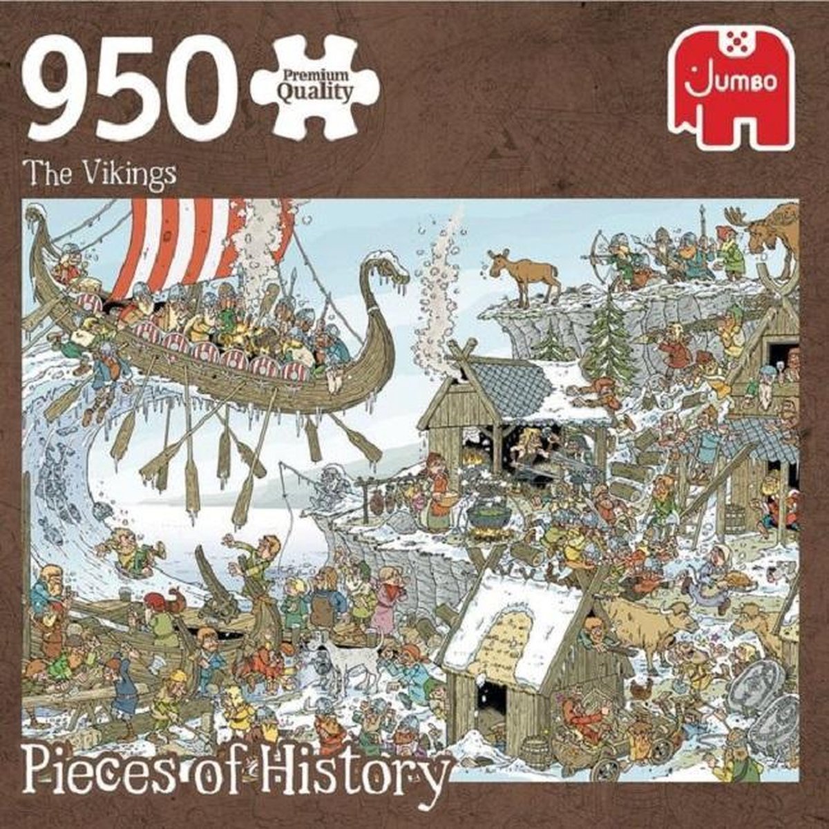 Jumbo Puzzel | Vikings | 950 Stukjes | Jumbo Pieces of History | Duurzaam Karton | Made In Nederland