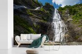 Behang - Fotobehang Wilde waterval in het berglandschap van het Nationaal park Hohe Tauern - Breedte 360 cm x hoogte 240 cm
