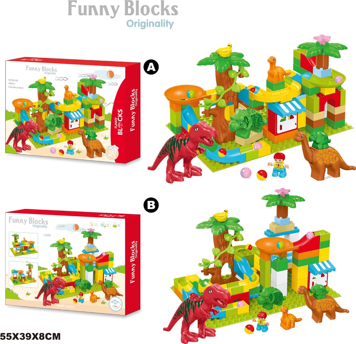 "Building block slide 100pcs（with base plates）" HPD59003KNB100