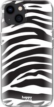 HappyCase iPhone 13 Mini Flexible TPU Imprimé Zebra
