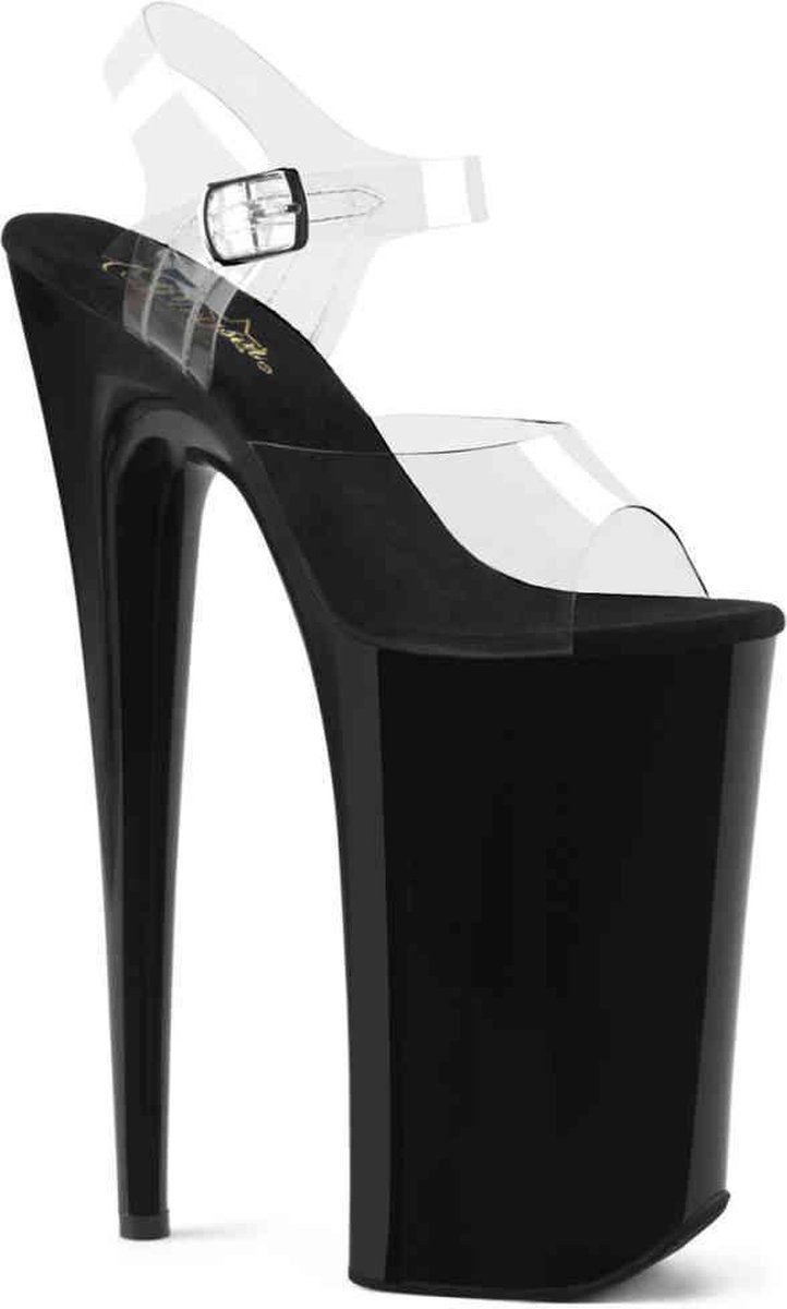 Pleaser - BEYOND-008 Sandaal met enkelband, Paaldans schoenen - Paaldans schoenen - 37 Shoes - Zwart