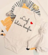 Romper Tekst Lief Klein Boefie met Hartje - Biologisch Katoen - Geboorte Cadeau - Baby Shower Cadeau - Maat 56 - RomperCity