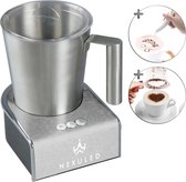 Nexuled Electrische Chrome Melkopschuimer Voor De Lekkerste Cappuccino - Melkopschuimer Met Kruiden Pen Én 16x Sjablonen