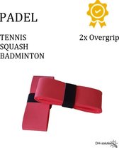 Overgrip - Padelgrip - Padelracket - Racketaccessoires - Tennis - Rood (2 stuks)