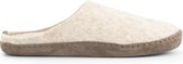 Travelin' Get-Home Heren Slip-On sloffen - Wollen pantoffels - Suede zool - Zand Beige - Maat 46