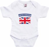 United Kingdom baby rompertje met vlag wit jongens en meisjes - Kraamcadeau - Babykleding - Verenigd Koninkrijk landen romper 56 (1-2 maanden)