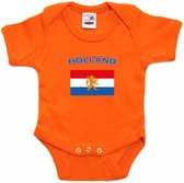 Holland baby rompertje met vlag oranje jongens en meisjes - Kraamcadeau - Babykleding - Nederland landen romper 92