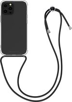 kwmobile telefoonhoesje geschikt voor Apple iPhone 13 Pro Max - Hoesje met telefoonkoord - Back cover in zwart / transparant