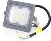 Buitenlamp grijs | LED bouwlamp 10W=90W schijnwerper | koelwit 4000K - 90° lichthoek | waterdicht IP65