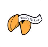 Pin ''fortune cookie'' broche, kledingspeld, gelukskoekje