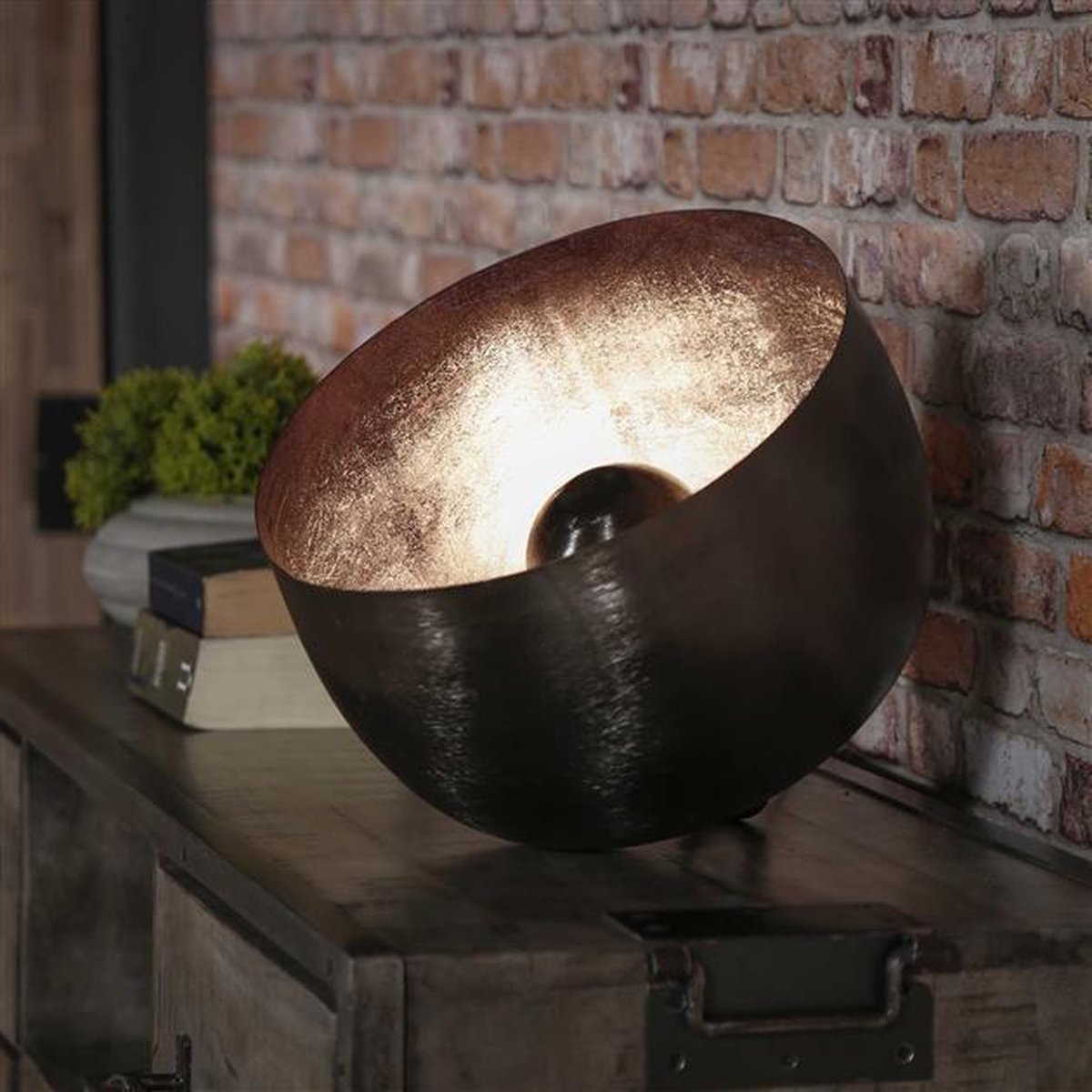 Dimehouse Industriële Vloerlamp - Basel - 36 cm - Zwart - Nickel