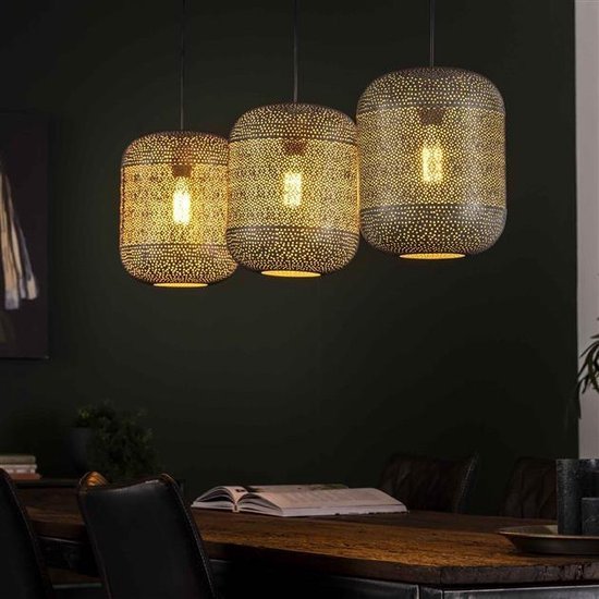 Dimehouse Industriële Hanglamp 3-lichts Denza Oud Zilver