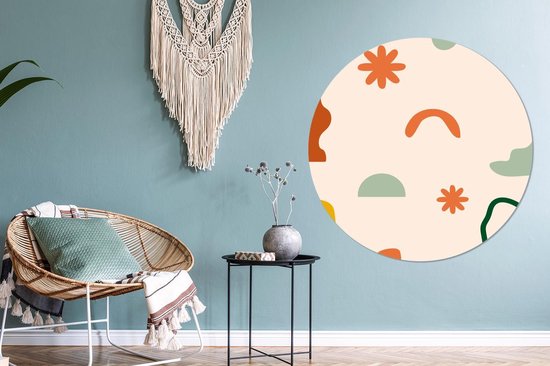 Wandcirkel - Muurcirkel Binnen - Design - Vormen - Kleuren - ⌀ 150 cm - Wanddecoratie - Ronde Schilderijen