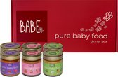 Babe diner box – 3 smaken - biologische culinaire babyhapjes vanaf 8 tot 36 maanden –  6x200 gram babyvoeding- Winnaar Baby Innovation Award 2022 – Beste babyvoeding 2022