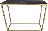 Sidetable - Sidetables - Wandtafel - Tafel - Industrieel - Marmer - Zwart - Goud - 100 cm breed